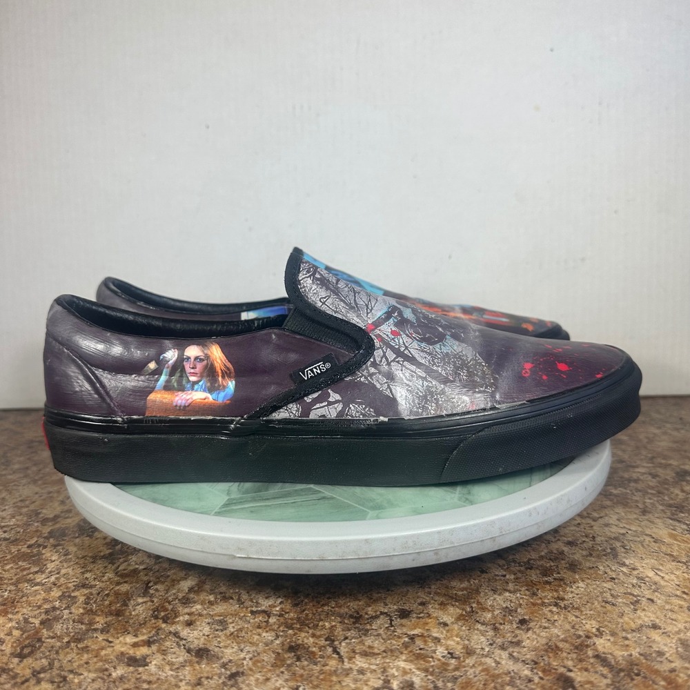 Vans Rare Horror Movie Slip On Shoes Custom Art Halloween Michael Myers Mens